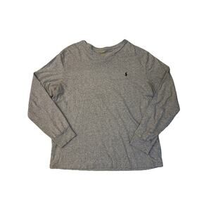 Polo Ralph Lauren Mens XL Gray Long Sleeve V Neck T Shirt Cotton